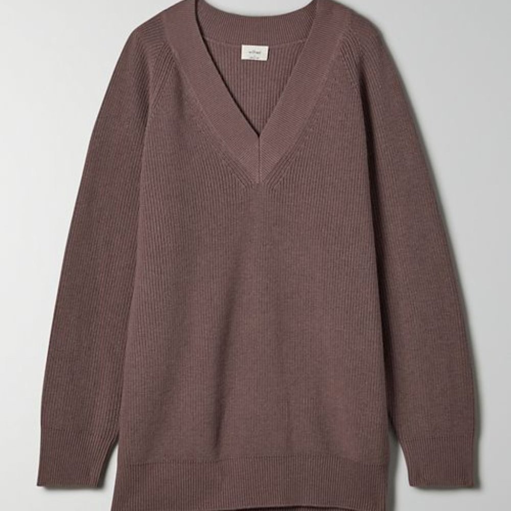 Aritzia Wilfred Ascona Sweater in Sparrow Taupe